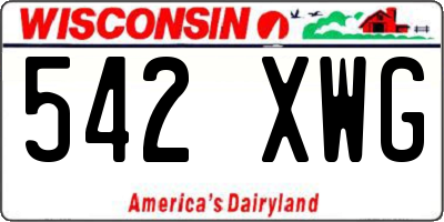 WI license plate 542XWG