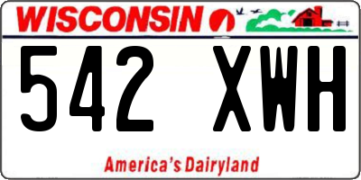 WI license plate 542XWH