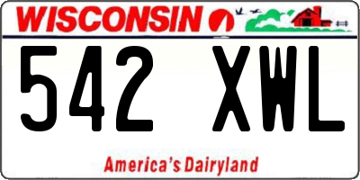 WI license plate 542XWL