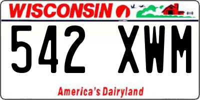 WI license plate 542XWM