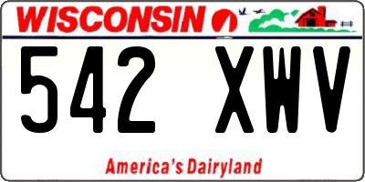 WI license plate 542XWV