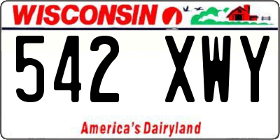 WI license plate 542XWY