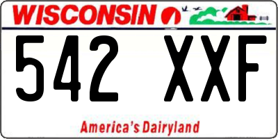 WI license plate 542XXF