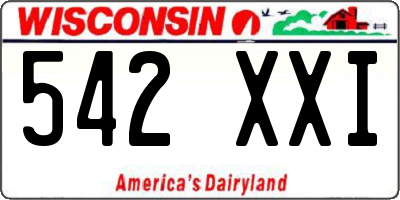 WI license plate 542XXI