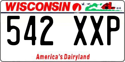 WI license plate 542XXP