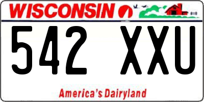 WI license plate 542XXU