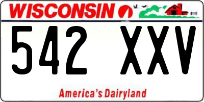 WI license plate 542XXV