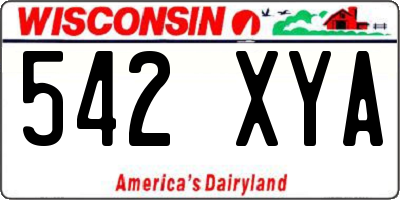 WI license plate 542XYA