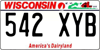 WI license plate 542XYB