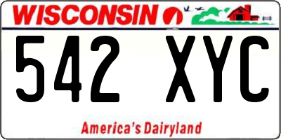 WI license plate 542XYC