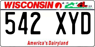 WI license plate 542XYD