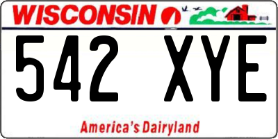 WI license plate 542XYE