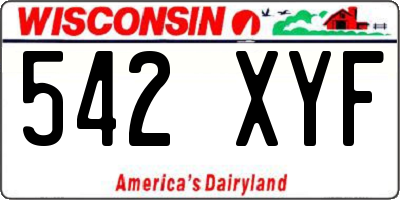WI license plate 542XYF