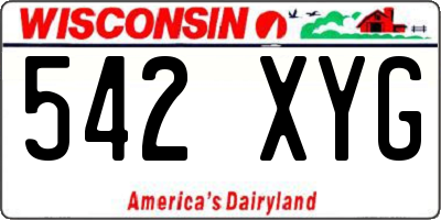 WI license plate 542XYG