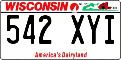 WI license plate 542XYI