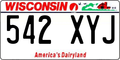 WI license plate 542XYJ