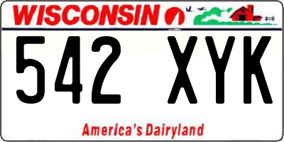WI license plate 542XYK