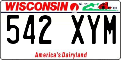 WI license plate 542XYM