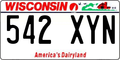 WI license plate 542XYN