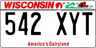 WI license plate 542XYT