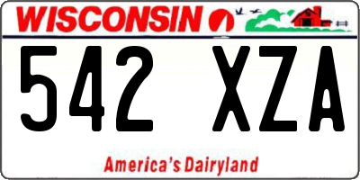 WI license plate 542XZA