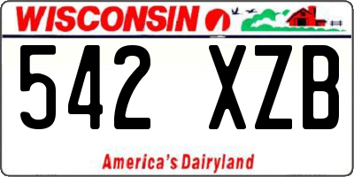 WI license plate 542XZB