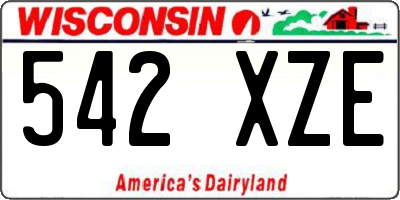 WI license plate 542XZE