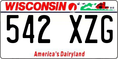 WI license plate 542XZG