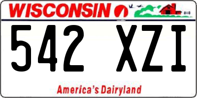 WI license plate 542XZI