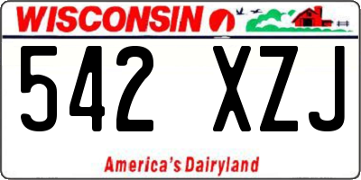 WI license plate 542XZJ