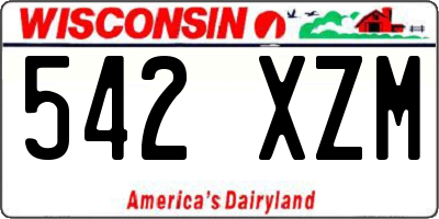 WI license plate 542XZM