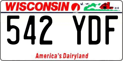 WI license plate 542YDF