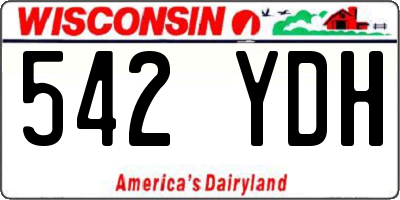 WI license plate 542YDH