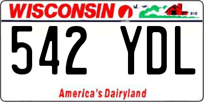 WI license plate 542YDL