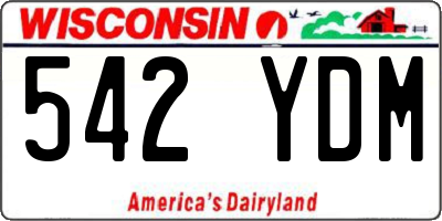 WI license plate 542YDM