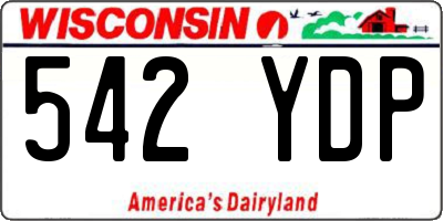 WI license plate 542YDP