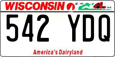 WI license plate 542YDQ