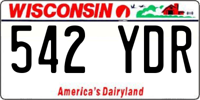 WI license plate 542YDR