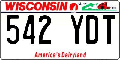 WI license plate 542YDT