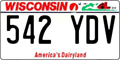 WI license plate 542YDV