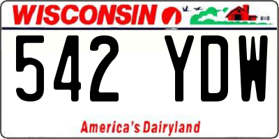 WI license plate 542YDW