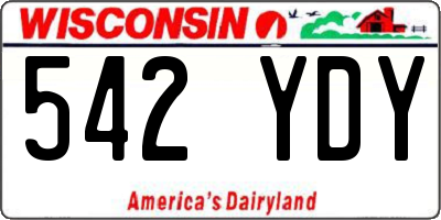 WI license plate 542YDY