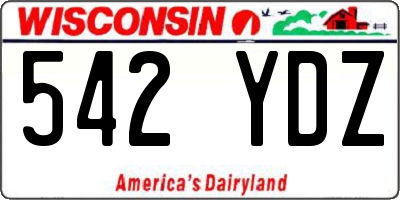 WI license plate 542YDZ