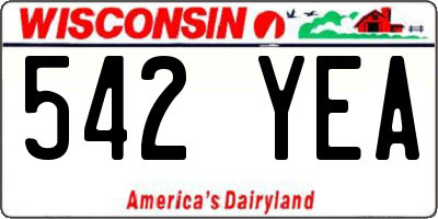 WI license plate 542YEA