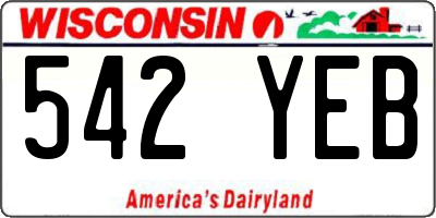 WI license plate 542YEB