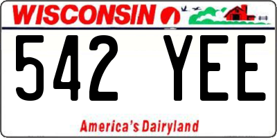 WI license plate 542YEE