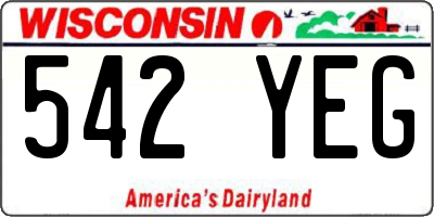 WI license plate 542YEG