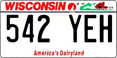 WI license plate 542YEH