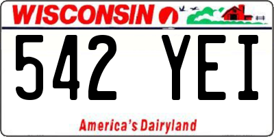 WI license plate 542YEI