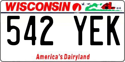 WI license plate 542YEK